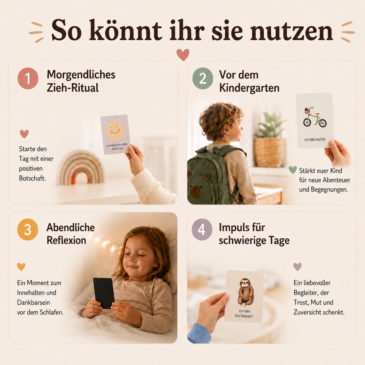 Affirmationskarten Verwendung